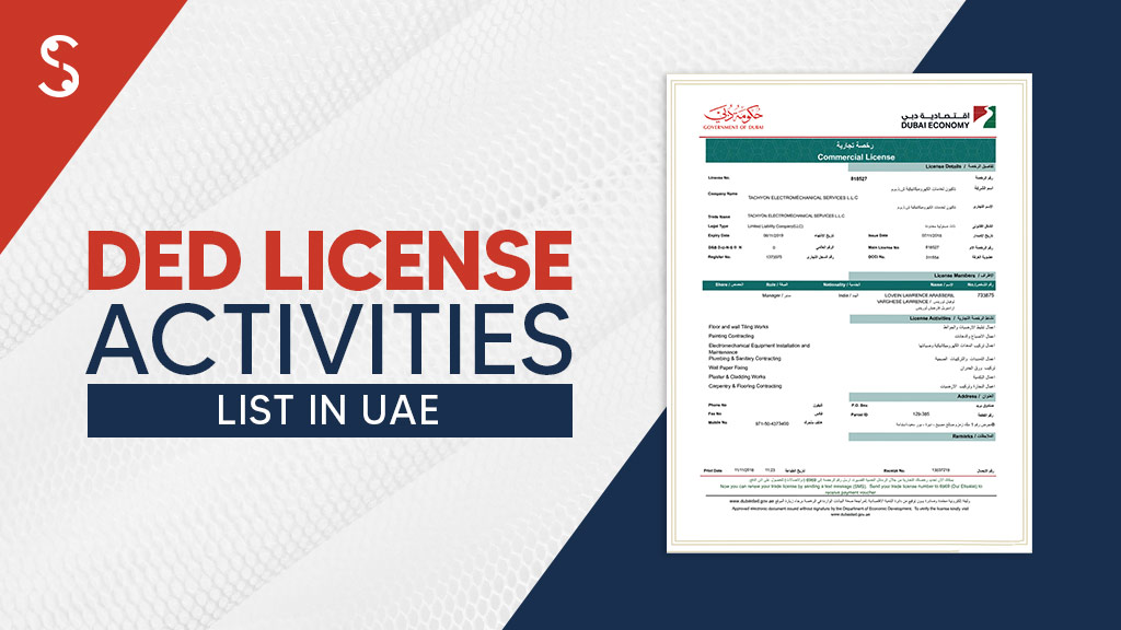 DED License Activities List in UAE